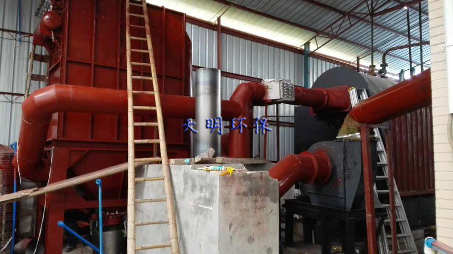 广州安装中的锅炉布袋除尘器