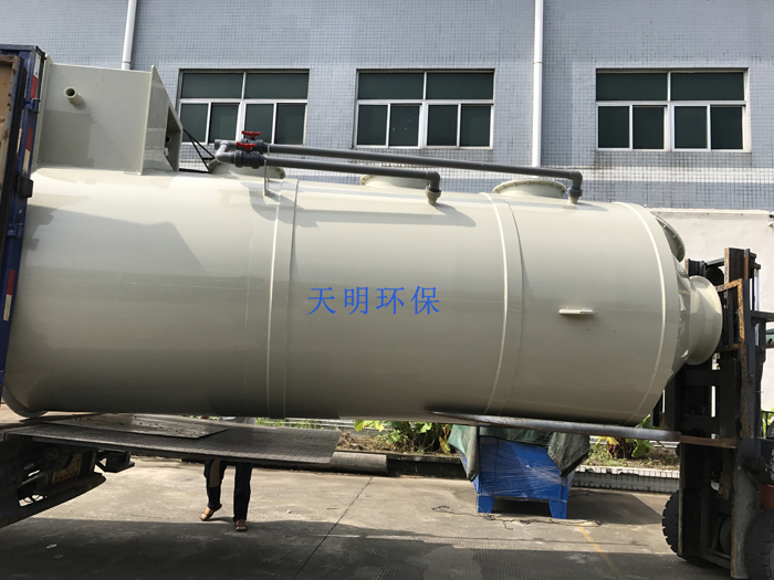 江门某环保公司酸碱废气塔净化设备发货图